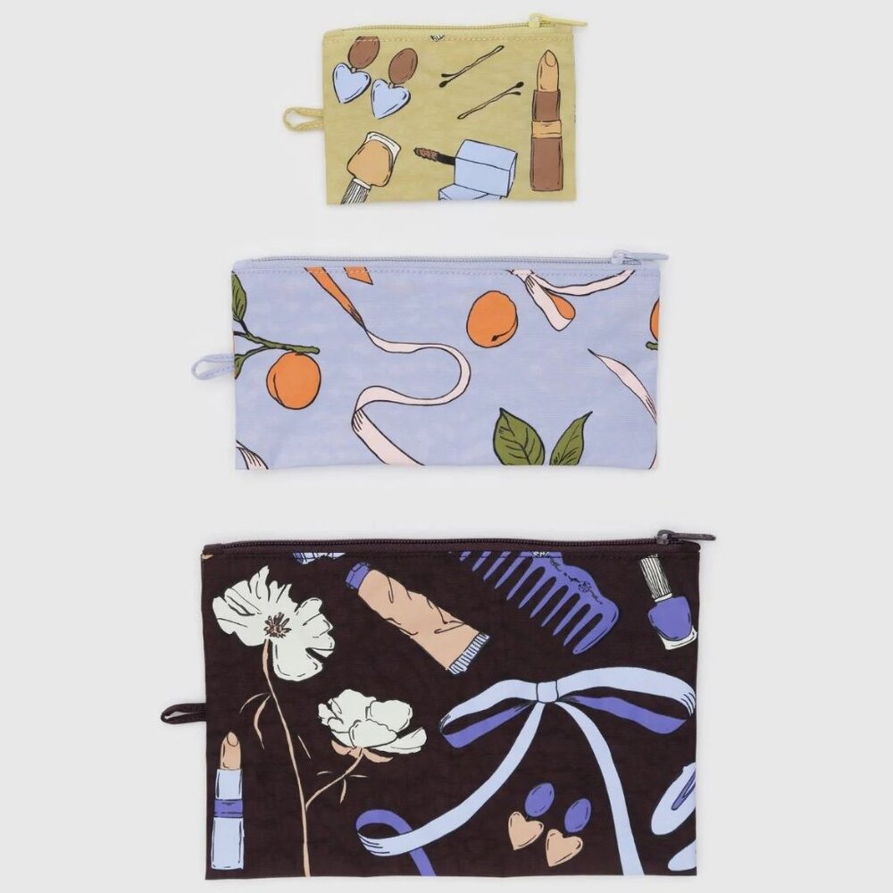 NWT Baggu Flat Pouch Set - Get Ready With Me